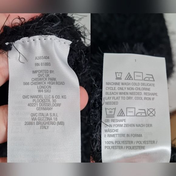 G.I.L.I Open Front Drape Textured Fuzzy Sweater Vest Black Women's Size S - Picture 13 of 15